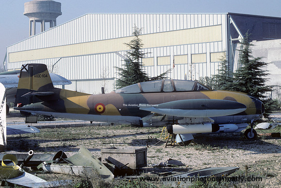 Spanish Air Force Hispano HA.220 Super Saeta A.10C-104 displayed at Cuatro Vientos (1987)