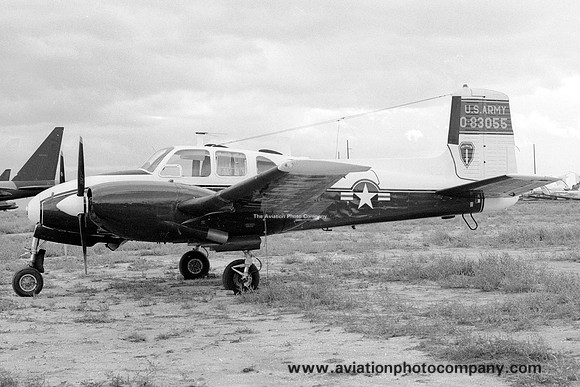 US Army Beech U-8D Seminole 58-3055 at MASDC Davis Monthan (1978)