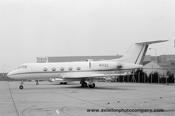 Gulfstream II N11AL at London Heathrow (1978)