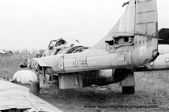 RAF De Havilland Vampire T.11 XD444 dumped at RAF Leuchars