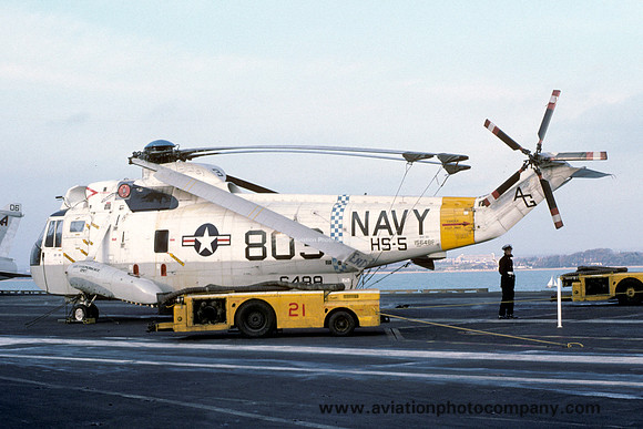 US Navy HS-5 Sikorsky SH-3D 156488/AG-803 on board USS Nimitz (1975)