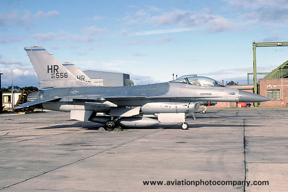 USAF 50 TFW 10 TFS General Dynamics F-16A 80-0556/HR at RAF Lossiemouth (1984)