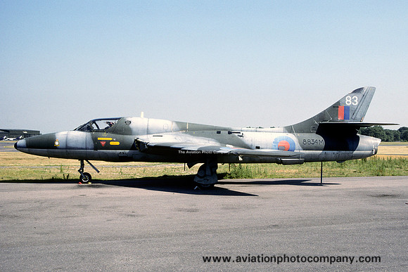 RAF Hawker Hunter T.7 8834M at Hurn (1989)