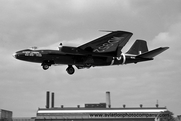 RAF English Electric Canberra B.2 with Olympus Engines WD952 at Farnborough (1953)