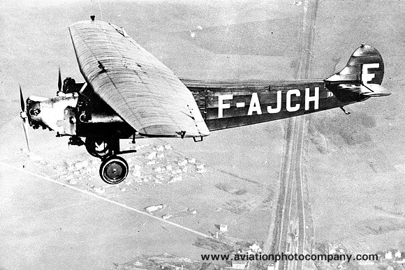 French Civil Fokker F.VIIC F-AJCH Air to Air