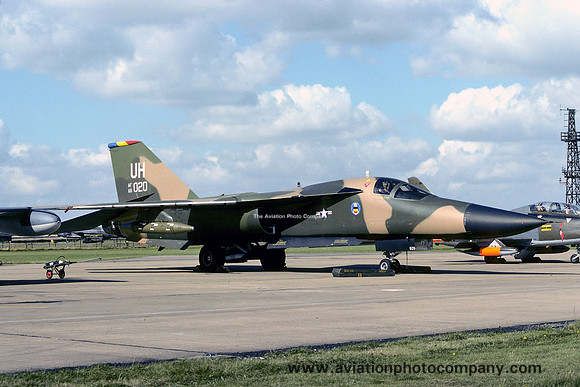 USAF 20 TFW General Dynamics F-111F Aardvark 68-0020/UH at RAF Binbrook (1977)
