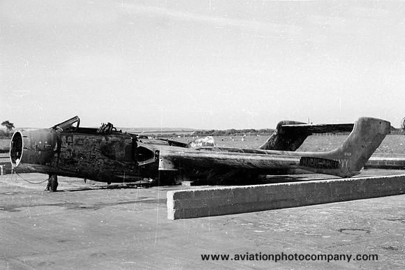 Royal Navy De Havilland Sea Vixen XF828 dumped at Culdrose (1973)