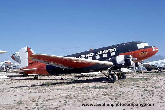 US Navy Arctic Research Laboratory Douglas C-47H Dakota N64605 at MASDC Davis Monthan (1977)