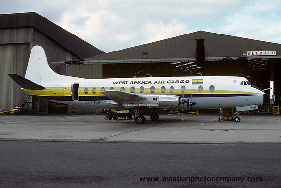 West Africa Air Cargo Vickers Viscount G-AZNH at East Midlands