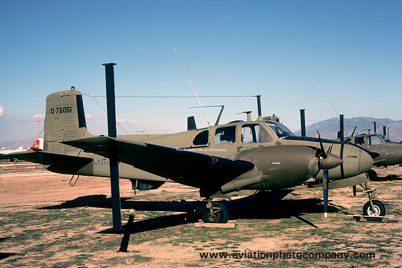 US Army Beech RU-8D Seminole 57-6051 at MASDC Davis Monthan (1980)