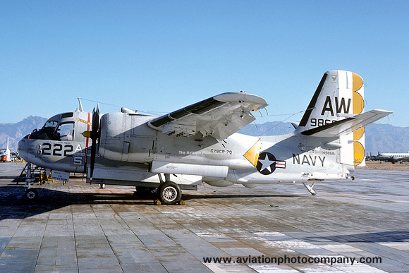US Navy CVSGR-70 Grumman S-2E  Tracker 149868/AW-222 at MASDC Davis Monthan (1976)