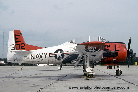 US Navy TW-5 North American T-28A Trojan 137765/E-302 at NAS Atlanta (1978)