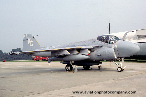 US Marines VMAT(AW)-202 Grumman A-6E Intruder 157021/KC-04 at NAS Atlanta (1984)