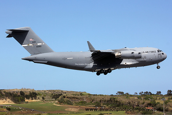 USAF 60/349 AMW McDonnell Douglas C-17A 06-6160 at Lajes (2015)