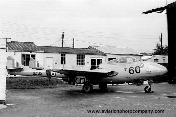 RAF De Havilland Vampire T.11 WZ515/60 at Skyfame Museum (1976)