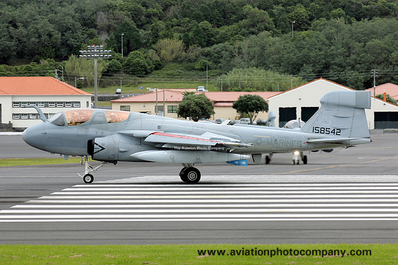 US Marines Grumman EA-6B 158542 unmarked at Lajes (2012)