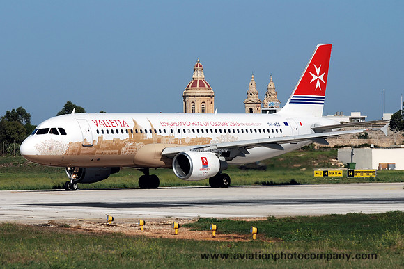Air Malta Airbus A.320-200 9H-AEO Valetta City of Culture colour scheme at Malta Luqa (2012)