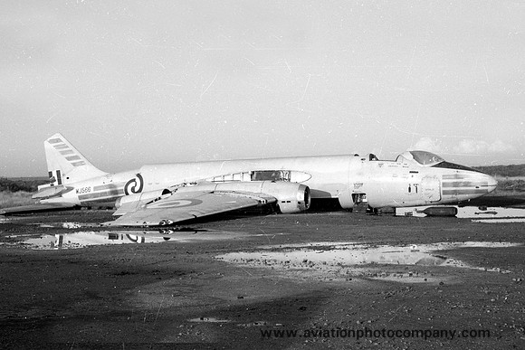 Royal Navy English Electric Canberra T.4 WJ566 on Predannack dump (1976)