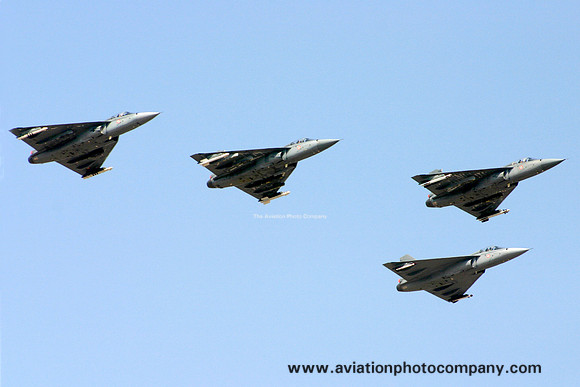 Indian Air Force HAL Tejas LCA formation at Aero India (2009)