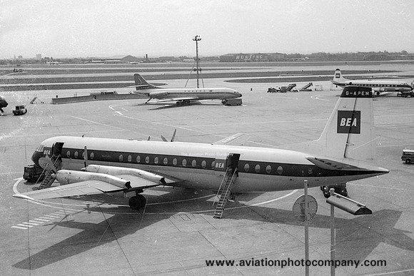 British European Airways Vickers Vanguard G-APEM at London Heathrow (1964)