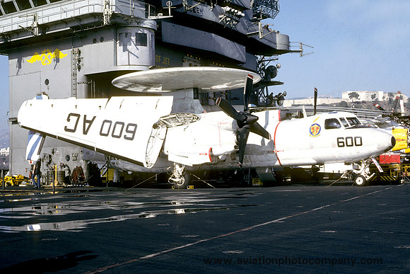 US Navy VAW-121 Grumman E-2C 160708/AG-600 onboard USS Eisenhower (1985)