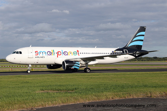 Small Planet Airlines Airbus A320-200 LY-ONJ at Manchester IAP (2016)