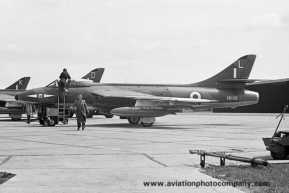 RAF 1 Squadron Hawker Hunter F.6 XK149/L at RAF Waterbeach (1963)