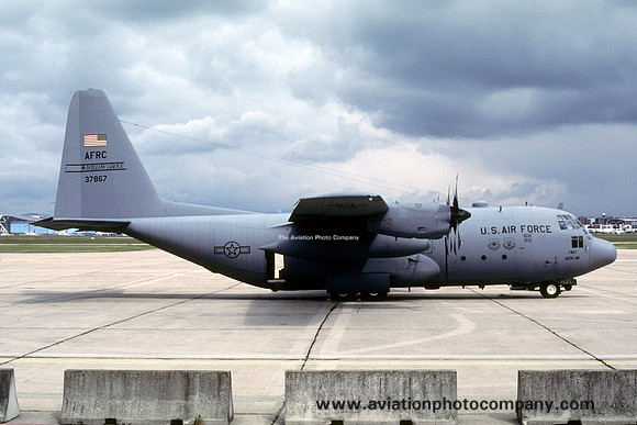 USAF AFRC 327 AS Lockheed C-130E Hercules 63-7867 at Rhein Main (2000)