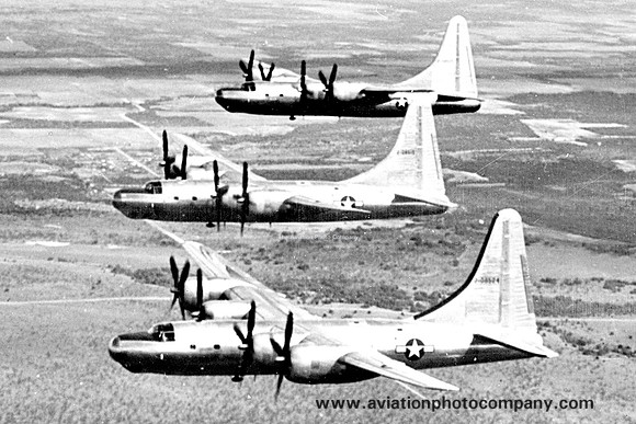 Three USAAF Consolidated B-32 Dominators in Formation Air to Air
