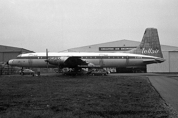 Tellair Bristol Britannia G-ARKB stored at Baginton (1970)