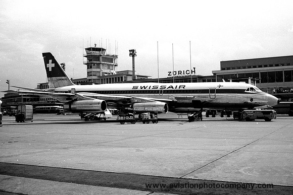 Swissair Convair 990 HB-ICA at Zurich (1970)