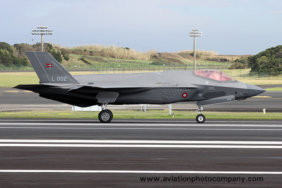 Danish Air Force Lockheed F-35A L-002 at Lajes (2025)