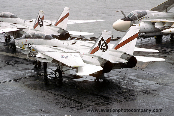 US Navy VF-41 Grumman F-14A Tomcat 160399/AJ107 onboard USS Nimitz (1978)