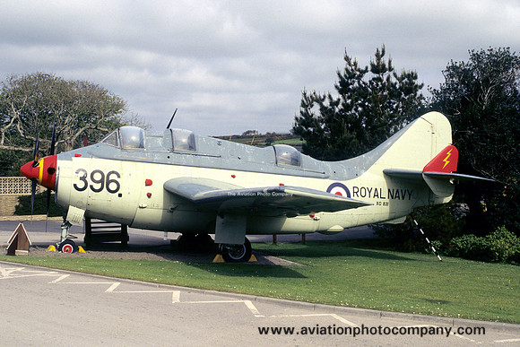 Royal Navy 831 Squadron Fairey Gannet ECM.6 XG831 displayed at Helmston (1990)