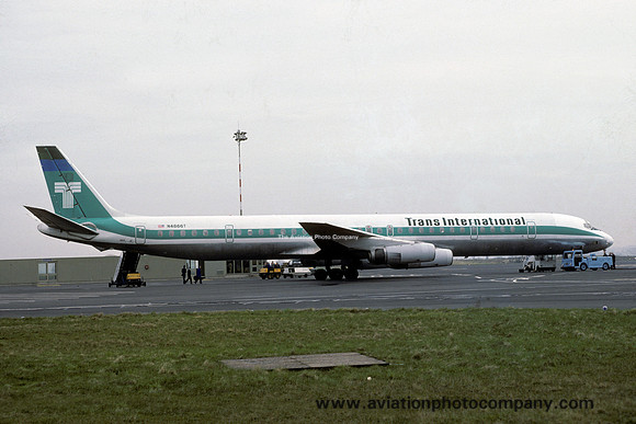 Trans International Douglas DC-8-63 N4866T at Newcastle (1979)