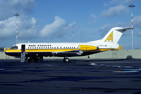 Air Anglia Fokker F-28 G-WWJC at Newcastle (1979)