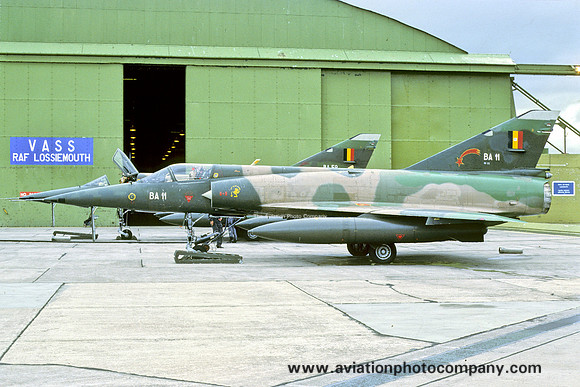 Belgian Air Force 2 Wing 2 Sml Dassault Mirage 5BA BA-11 at RAF Lossiemouth (1984)