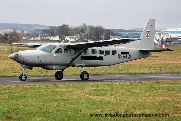 Afghanistan Air Force Cessna 208B N95421 on delivery through Prestwick (2012)
