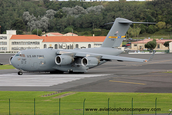 USAF 437/315 AW McDonnell Douglas C-17A Globemaster 07-7187 at Lajes (2013)