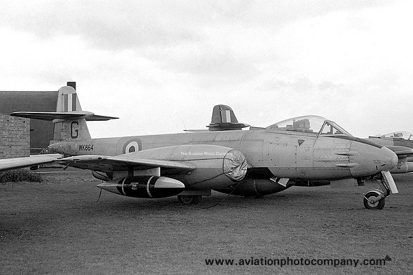 RAF Sylt Gloster Meteor F.8 WK864 at 33 MU RAF Lyneham (1963)