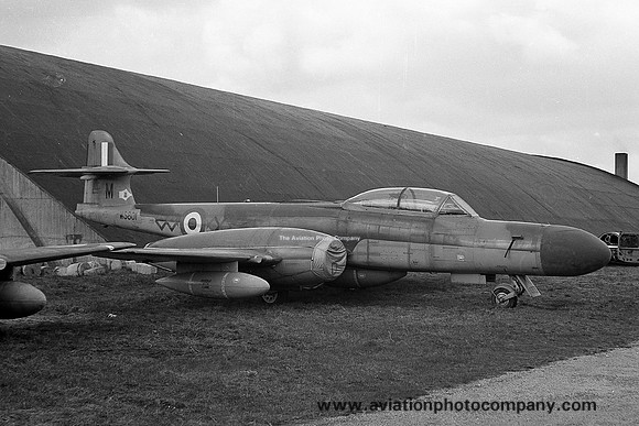RAF 64 Squadron Gloster Meteor NF.14 WS801 at 33 MU RAF Lyneham (1963)