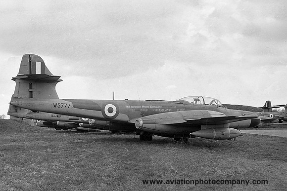 RAF 12 Group Gloster Meteor NF.14 WS777 at 33 MU RAF Lyneham (1963)