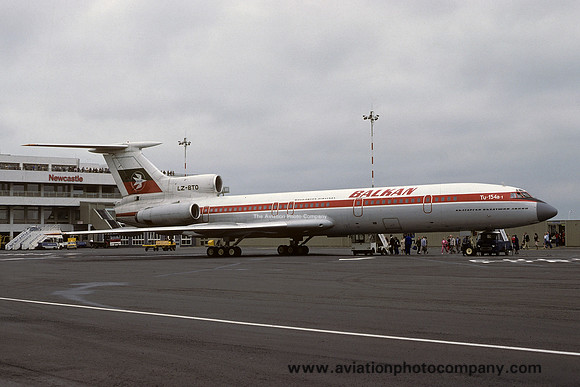 Balkan Tupolev Tu-154B LZ-BTO at Newcastle (1979)