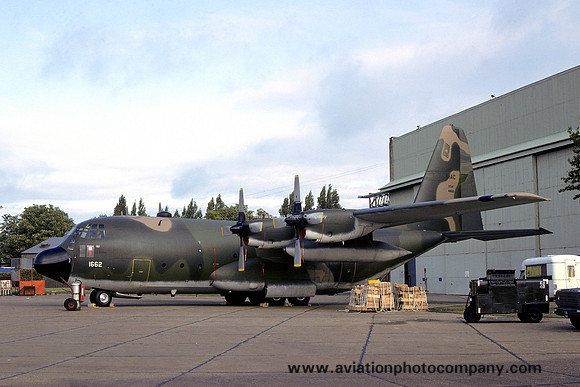 USAF 463 TAW Lockheed C-130H Hercules 74-1662 at RAF Mildenhall (1979)