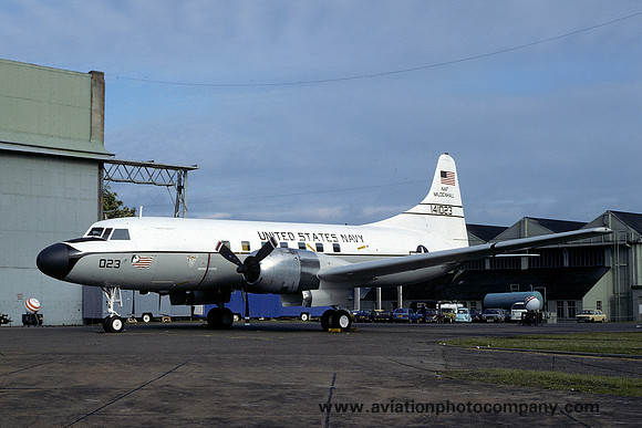 US Navy NAF Mildenhall Convair C-131F 141023 at RAF Mildenhall (1979)