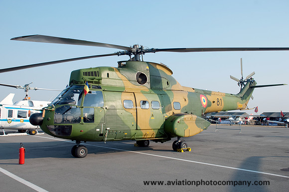 Romanian Air Force IAR SA.330M 81 at Batajnica Airshow (2012)