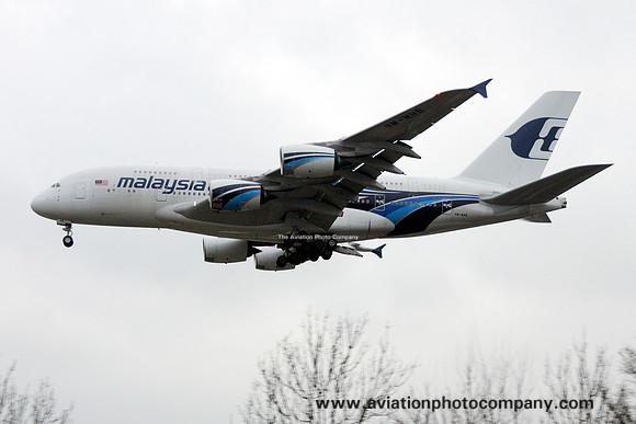 Malaysian Airlines Airbus A380-800 9M-MNB at London Heathrow (2013)