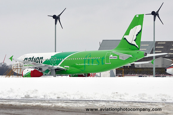 First Nation A320-200 N409AG stored at Lasham (2013)