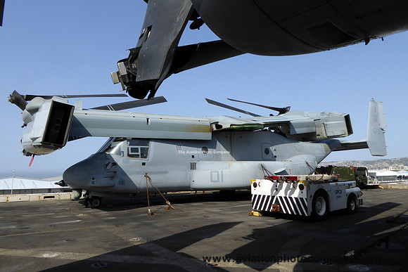 USMC VMM-365 Bell-Boeing MV-22B Osprey 166731 on board USS New York in Marseille Harbour (2015)