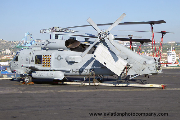 US Navy HSM-70 Sikorsky MH-60R 167780/AJ-702 on board USS George HW Bush in Marseille Harbour (2014)